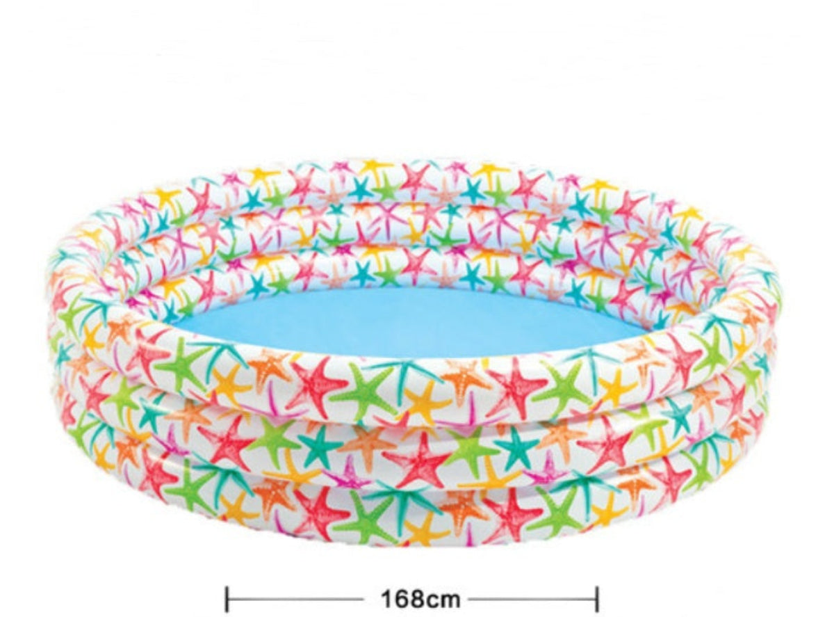 Aufblasbarer Baby-Pool 168 × 38 cm – runder PVC-Pool im Starfish-Design