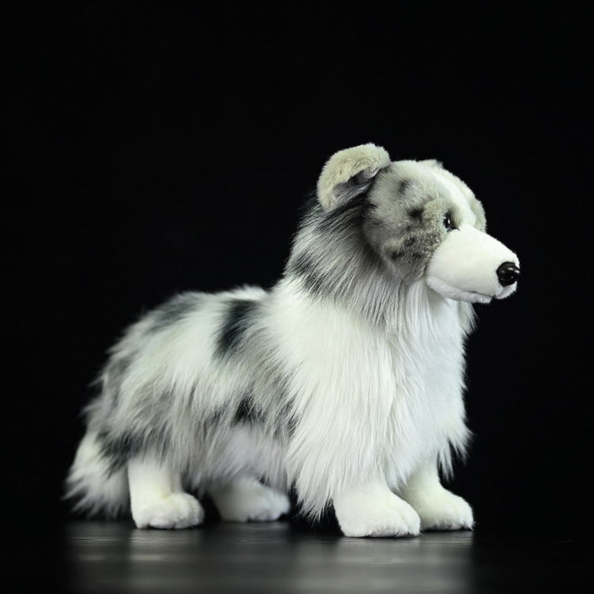Border Collie Kuscheltier 29 cm – Realistisches Plüschtier Hund Stofftier